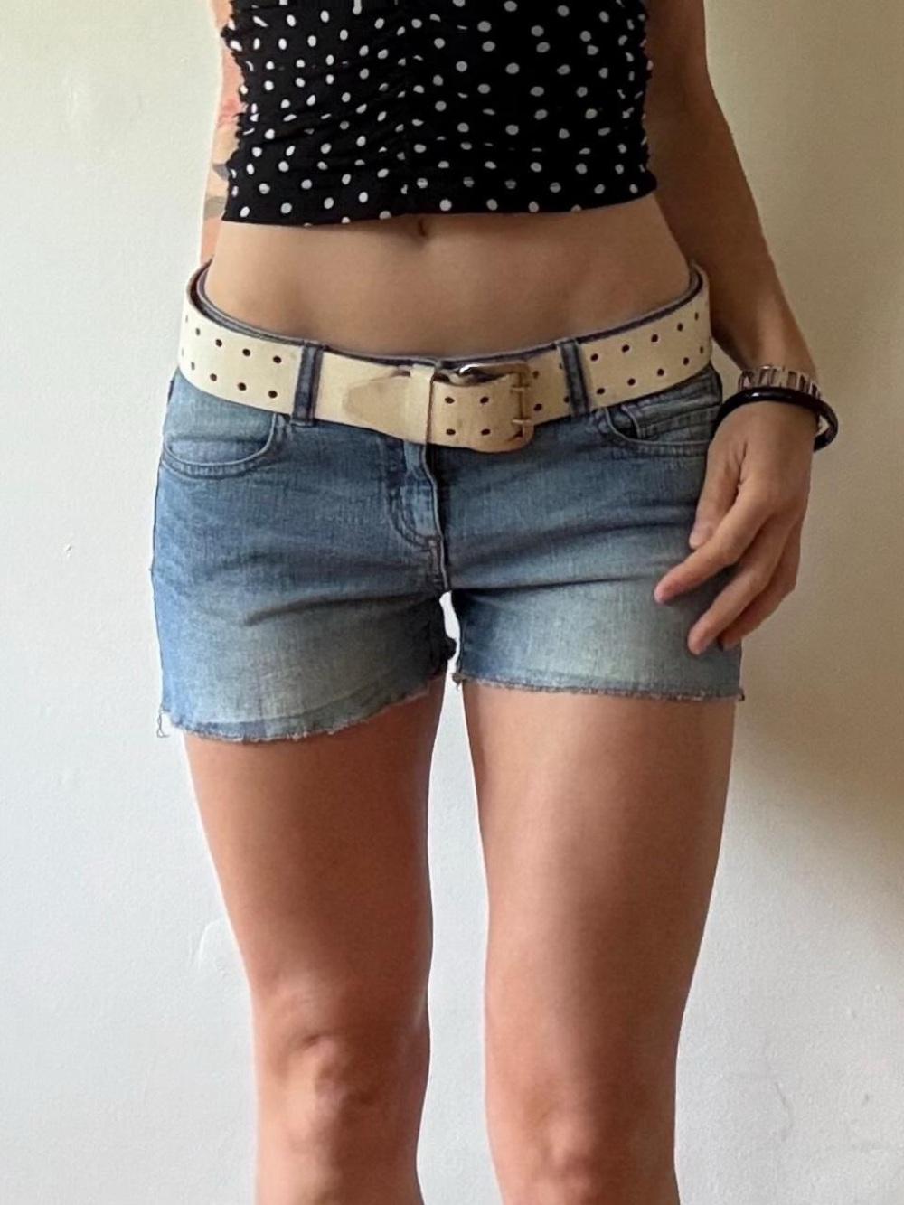 Y2K washed down low-rise mini shorts— G:21 clothing